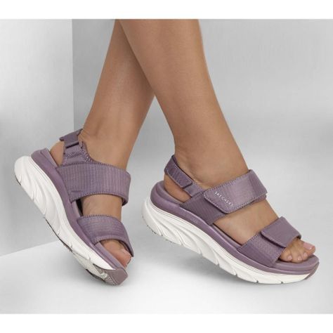 Sandalia Mujer D'Lux Walker Fresh Outlook Morado Skechers-1