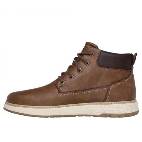 Zapato Hombre Garlan Deno Café Skechers-3