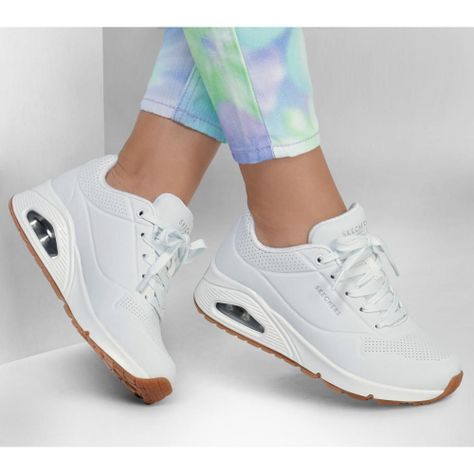 Zapatilla Mujer Uno Stand On Air Blanca Skechers-1