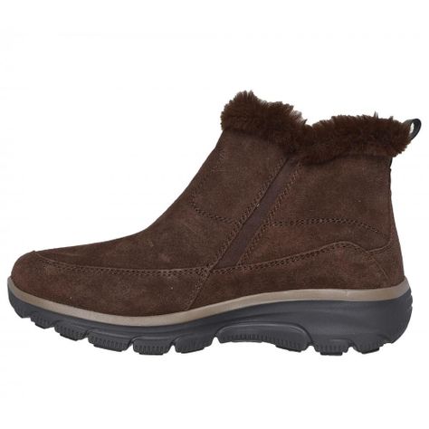 Botines Mujer Easy Going Cool Zip Café Skechers-4