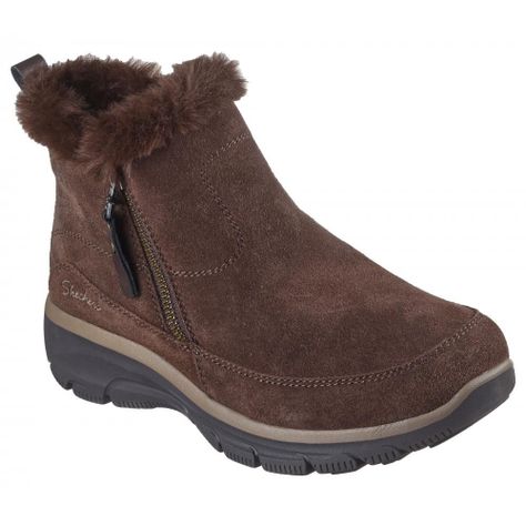Botines Mujer Easy Going Cool Zip Café Skechers-5