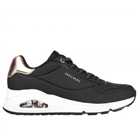Zapatilla Mujer Uno Shimmer Away Negra Skechers-0