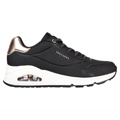 Zapatilla Mujer Uno Shimmer Away Negra Skechers-4