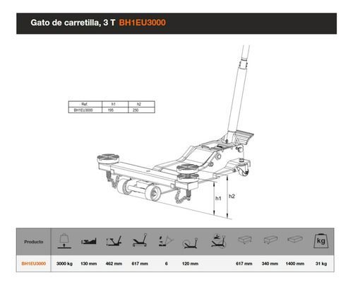 Gata Tipo Caiman Hidraulica 3 Toneladas Bh1eu3000 Bahco-2