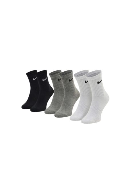 Tripack Calcetines Nike Everyday Cushioned Training Gris Blanco Negro-0