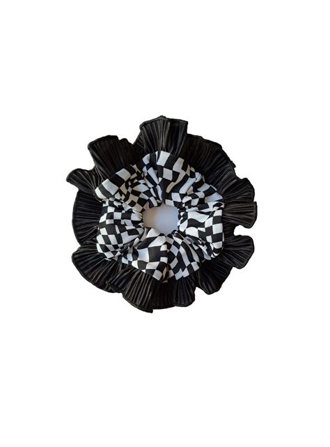 Scrunchie XL Rumbas Bambas Color Negro y Blanco-0