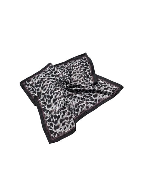 Pañuelo Satinado Mujer Diseño Animal Print color Negro 50 x 50 cms-0