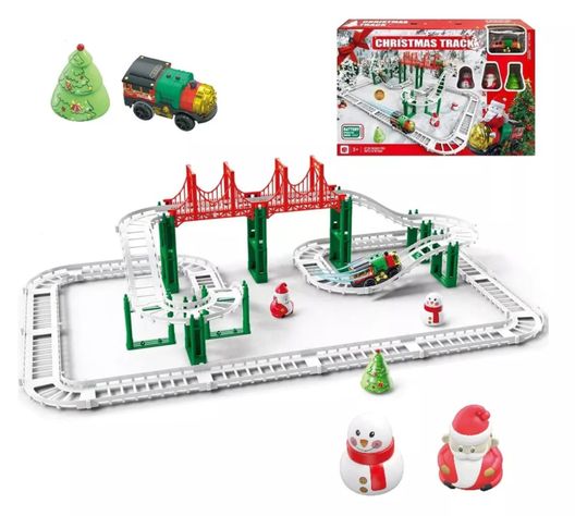 Tren Navideño Pista De Tren 61 Piezas-0
