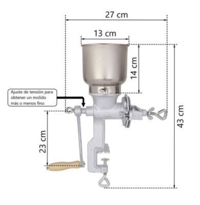 Molino Moledor Manual Metalico Granos-2