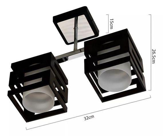 Lampara Aplique Techo Madera Doble Modelo CONI - Dekora-3