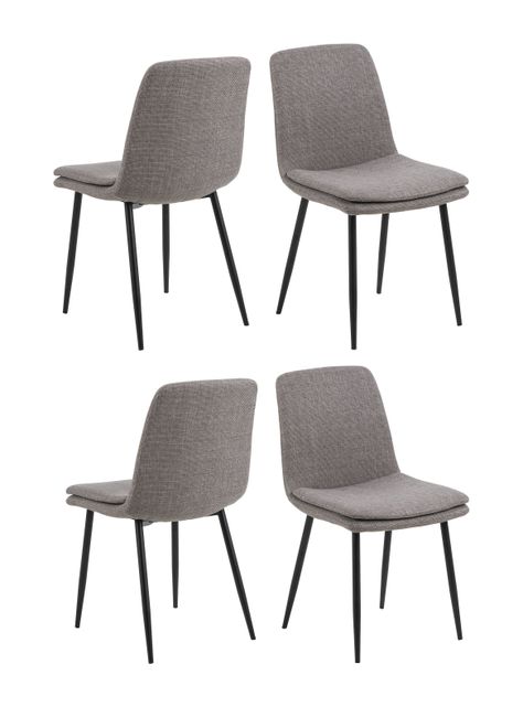 Silla De Comedor Fredda Gris Set De 4 Unidades-0