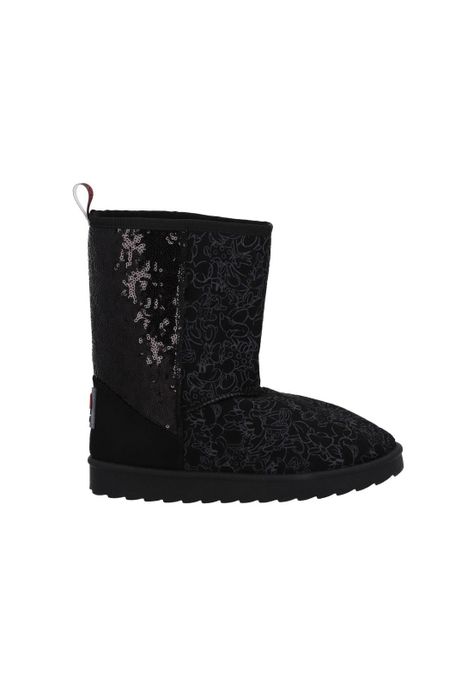 Bota Alta Textil Minnie Mouse Mujer Negro-0