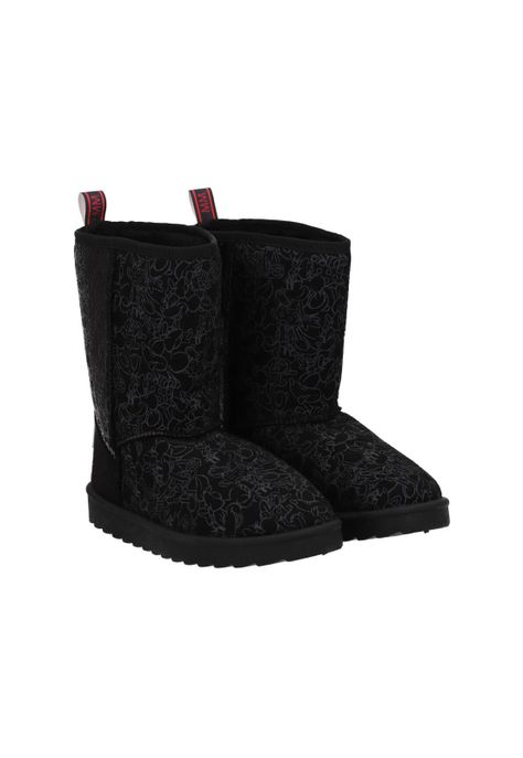 Bota Alta Textil Minnie Mouse Mujer Negro-2