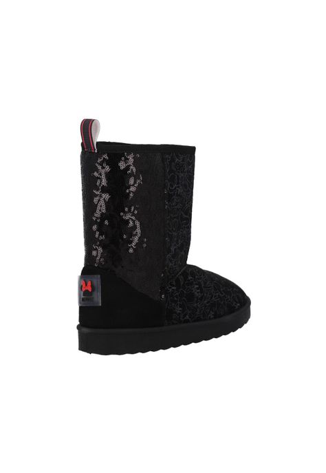 Bota Alta Textil Minnie Mouse Mujer Negro-3