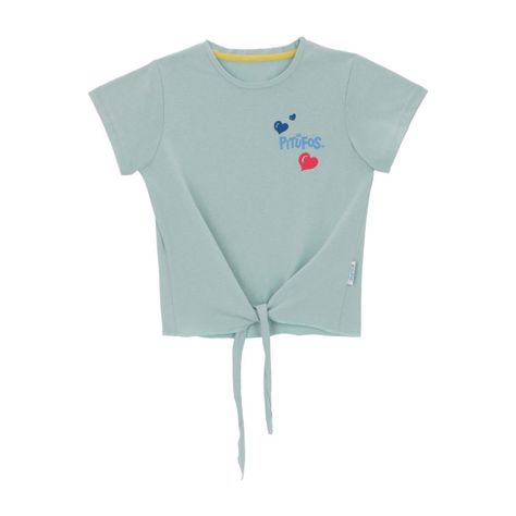 POLERA MANGA CORTA PITUFOS CELESTE-0