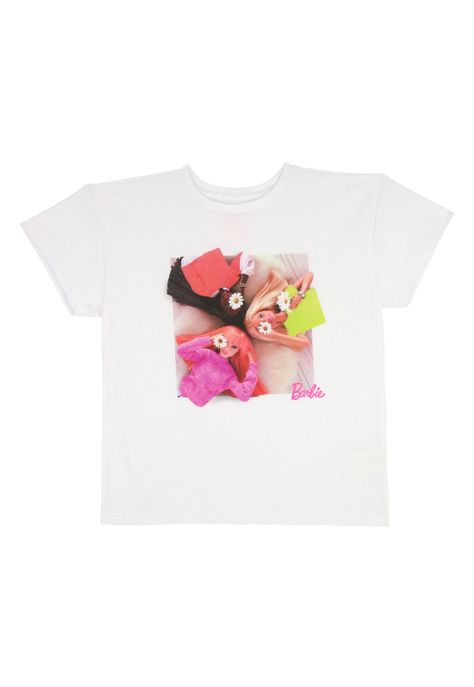 POLERA MANGA CORTA BARBIE BLANCO-0