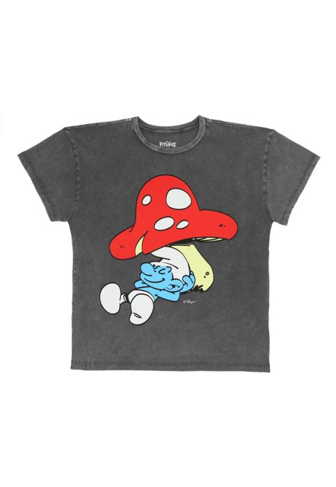 POLERA MANGA CORTA PITUFOS ACERO-0