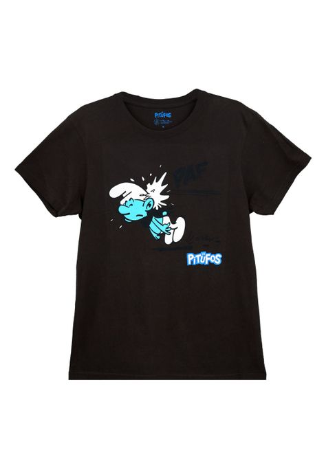 Polera Pitufos negro-0