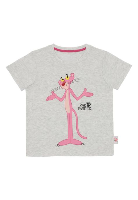 POLERA MANGA CORTA PINK PANTHER GRIS MELANGE-0