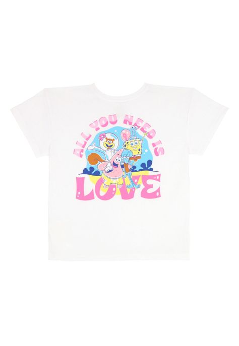 POLERA MANGA CORTA BOB ESPONJA BLANCO-1