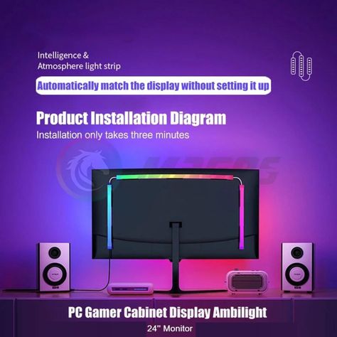 Tira LED RGBIC Ambilight para Monitor 24'' Skydimo-3