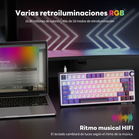Teclado Mecánico Español 75% RK R75 Blackberry - Royal Kludge-2