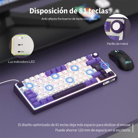 Teclado Mecánico Español 75% RK R75 Blackberry - Royal Kludge-3