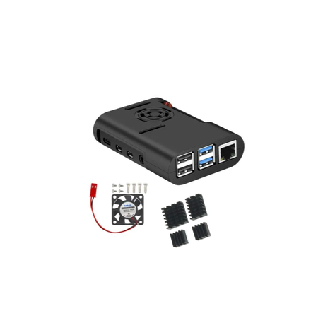 Caja para Raspberry Pi 4 B con ventilador y disipadores-1