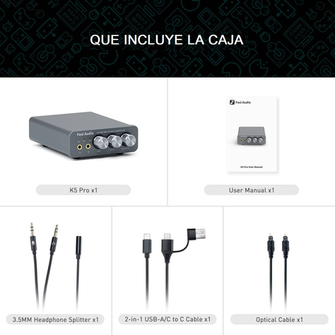 Amplificador de Audífonos HiFi 1000mW - Fosi Audio K5 Pro-7