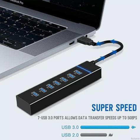 Hub USB 3.0 de 7 Puertos y Cable Largo de 120cm-3
