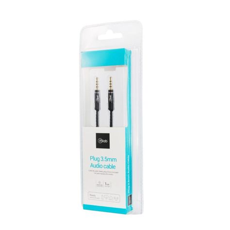 Cable Auxiliar Plug 3.5mm 1mt Negro - Mlab-1