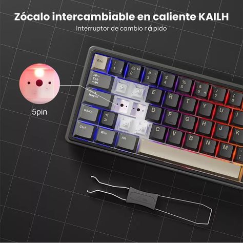 Teclado Mecánico Español 65% RK R65 Phantom   - Royal Kludge-4