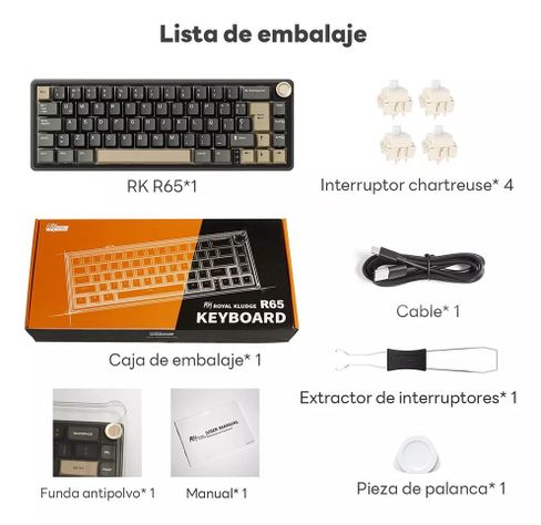 Teclado Mecánico Español 65% RK R65 Phantom   - Royal Kludge-5
