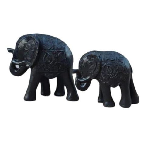 Figuras Duo de Elefantes de la Suerte Black Line-0