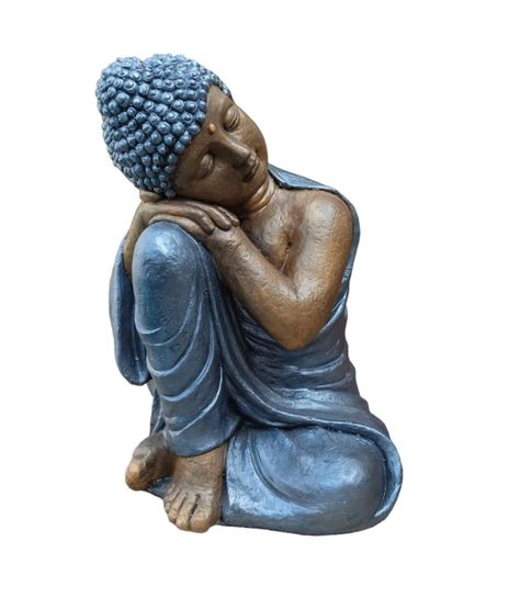 Figura Buda Durmiente Bronce/Plata  50 cm -0