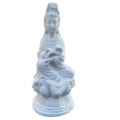 Figura Madre Guan Yin White Line 55 cm-0