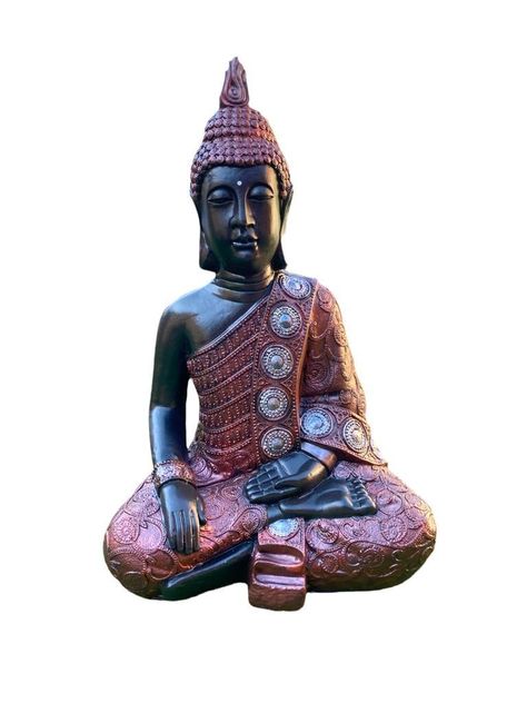 Buda Meditación Mudra Bhumisparsha Black/Red 50 cm -0