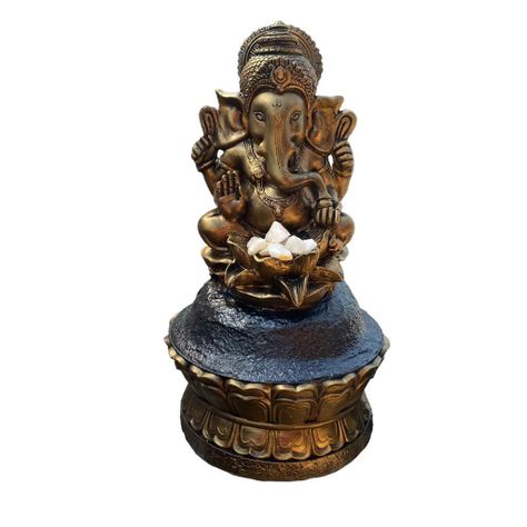 Figura Ganesha Portavela Golden 44 cm-0