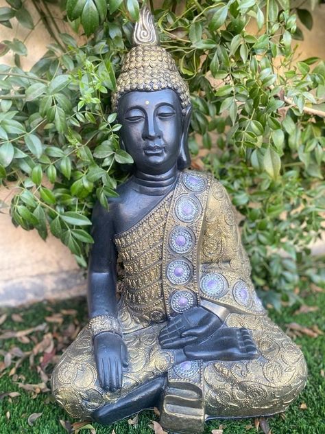 Buda Meditación Mudra Bhumisparsha Golden / Black 50 cm -1