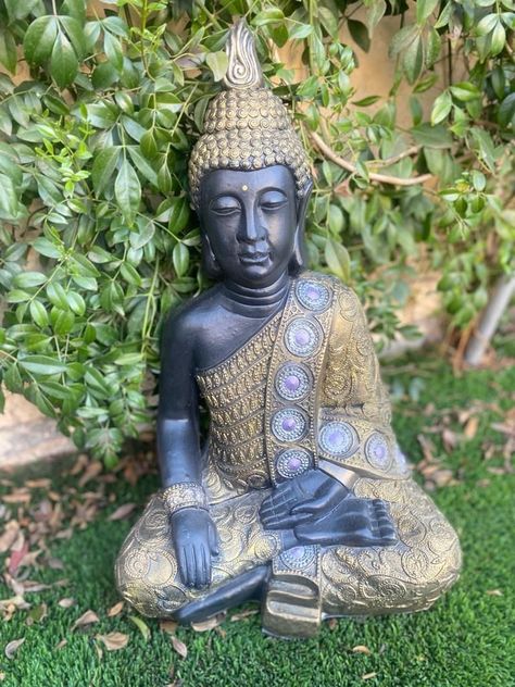 Buda Meditación Mudra Bhumisparsha Golden / Black 50 cm -2