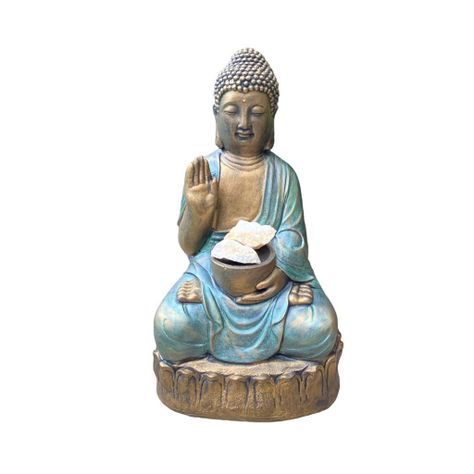 Figura Buda Cuenco Mudra Abhaya Green Line-0