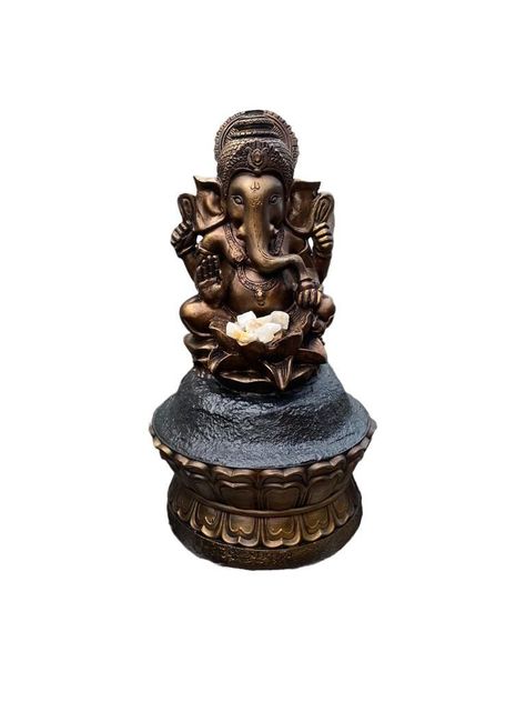 Figura Ganesha Portavela  Brown color 44 cm-0