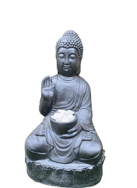 Figura Buda Cuenco Mudra Abhaya Black Line-0