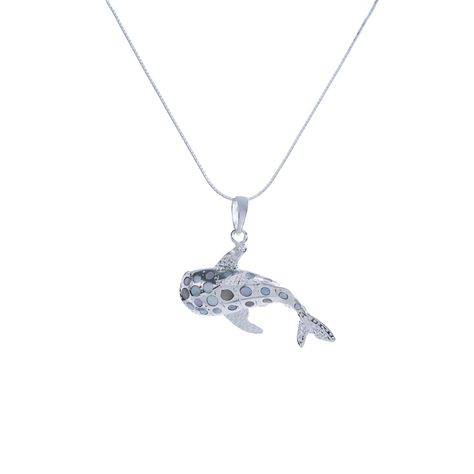 Dije Shark en plata 925 con Abalone o Nacar-0