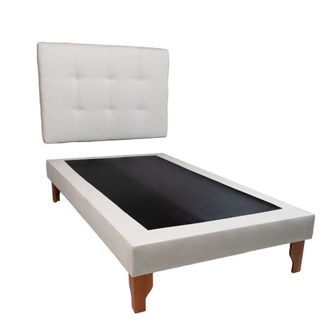 CAMA DE PLAZA GRIS LINO-0
