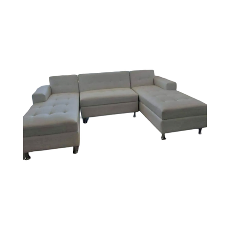 SOFA U SECCIONAL BLANCO ECOCUERO-0