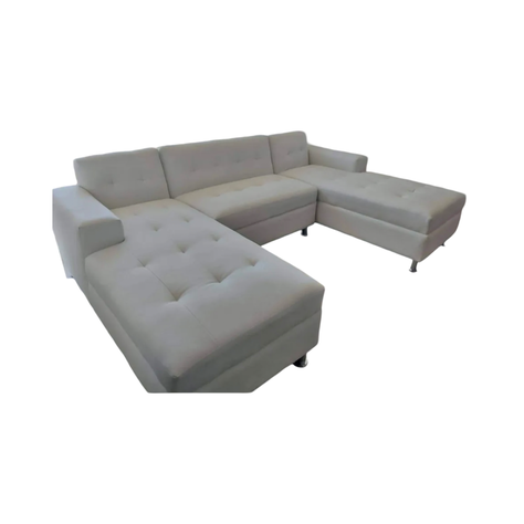 SOFA U SECCIONAL BLANCO ECOCUERO-1