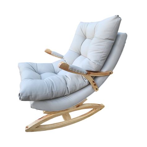 SILLA MECEDORA COQUETTE CON APOYA BRAZO BLANCO ECOCUERO-3