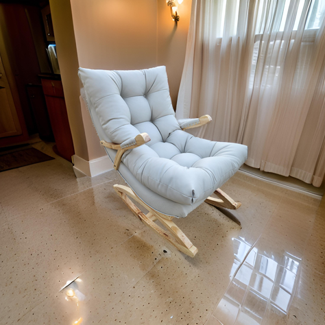 SILLA MECEDORA COQUETTE CON APOYA BRAZO BLANCO ECOCUERO-1