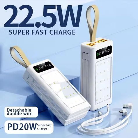 Cargador Portátil 20000mAh con Linterna LED para Emergencias y Camping-3